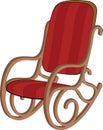 Red wooden rocking chair Royalty Free Stock Photo