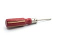 red wooden screwdriver on white background Royalty Free Stock Photo