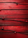 A red wooden wall with water droplets on it Royalty Free Stock Photo