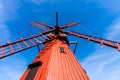 Red wooden windmill Royalty Free Stock Photo
