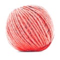 Red wool clew, knitting yarn roll isolated on white background Royalty Free Stock Photo