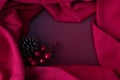 Close up Red Knit Fabric Royalty Free Stock Photo