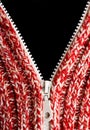 Red wool sweater with opened zipper Royalty Free Stock Photo