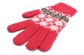 Red woolen glove on white background Royalty Free Stock Photo