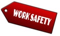 Red WORK SAFETY label. Royalty Free Stock Photo