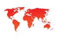 World map Red Vector.