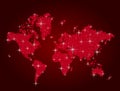 Red world map in points Royalty Free Stock Photo
