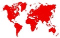 Red World Map - vector Royalty Free Stock Photo