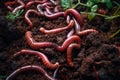 Red worms In Compost