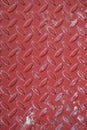 Red Worn Diamond Plate Metal Royalty Free Stock Photo
