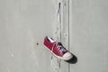 Red worn sneaker Royalty Free Stock Photo