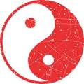 red worn texture rubber stamp yin yang symbol Royalty Free Stock Photo