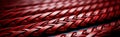 Red woven leather, panoramic eco texture background - AI generated image Royalty Free Stock Photo