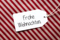 Red Wrapping Paper, Label, Frohe Weihnachten Mean Merry Christmas