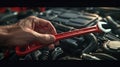 The red wrench in hand.AI generated image Royalty Free Stock Photo