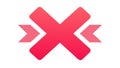 Red X Mark Delete Close Remove Error Icon, vector design Generative AI Royalty Free Stock Photo