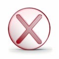 a red x symbol on a white background Royalty Free Stock Photo