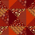 Red xmas abstract background in patchwork style.