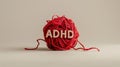 The ADHD Concept Yarn Ball.AI generated image Royalty Free Stock Photo