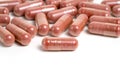 Red yeast rice supplement capsules Royalty Free Stock Photo