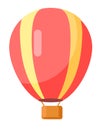 Red-Yellow Airballoon Icon Isolated on White.