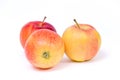 Red yellow apples on a white background Royalty Free Stock Photo