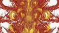 red and yellow background A red and yellow flaming face that flickers