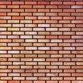 Red yellow beige tan fine brick wall texture background, large detailed closeup