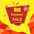 Red and yellow big summer sale poster.