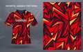Red yellow black t-shirt sport design template with modern geometric pattern Royalty Free Stock Photo
