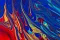 Red-yellow-blue abstract multicolor liquid background, painting, paint splash, colorful paint Royalty Free Stock Photo