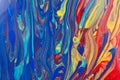 Red-yellow-blue abstract multicolor liquid background, painting, paint splash, colorful paint Royalty Free Stock Photo