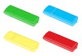 Red, yellow , blue and green flash drive