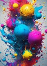 Red yellow and blue paint splatter Royalty Free Stock Photo