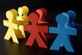 Red yellow and blue paper men Royalty Free Stock Photo