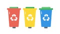 Red Yellow And Blue Recycling Bins Set, vector design Generative AI Royalty Free Stock Photo