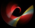 The red with yellow and blue stripes of the abstract propeller blades look like spread wings and form a frame Royalty Free Stock Photo