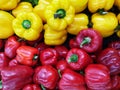 Red and Yellow Capsicums background.