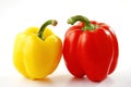 Red and yellow capsicums