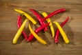 Red and yellow chili peppers Royalty Free Stock Photo