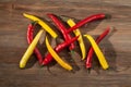 Red and yellow chili peppers Royalty Free Stock Photo