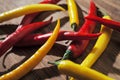 Red and yellow chili peppers Royalty Free Stock Photo