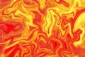 Red yellow color mix background. Orange marbling digital illustration