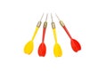 Red and yellow darts for the game Royalty Free Stock Photo