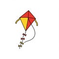 Red and Yellow Diamond Kite with Bows Royalty Free Stock Photo