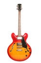 Red and yellow electric guitar