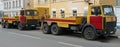 Red-yellow emergency truck