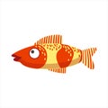 Red And Yellow Fantastic Colorful Aquarium Fish, Tropical Reef Aquatic Animal