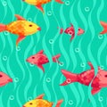 Red and yellow fishes pattern