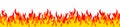 Red yellow flame background. Burning fire decoration element. Fire illustration for design. Flame frame border - vector Royalty Free Stock Photo